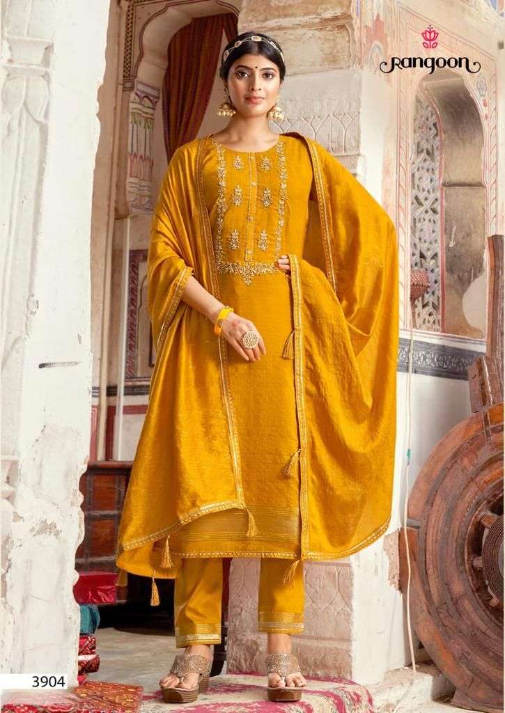 SUHANA BY RANGOON 3901 TO 3904 SERIES SUITS BEAUTIFUL FANCY COLORFUL STYLISH PARTY WEAR & OCCASIONAL WEAR JACQUARD LINEN SILK EMBROIDERY DRESSES AT WHOLESALE PRICE