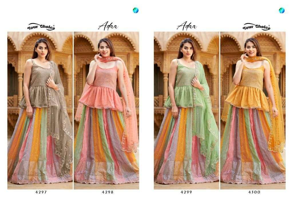 ADAA BY YOUR CHOICE 4297 TO 4300 SERIES BEAUTIFUL SUITS STYLISH FANCY COLORFUL PARTY WEAR & OCCASIONAL WEAR PURE GEORGETTE DRESSES AT WHOLESALE PRICE