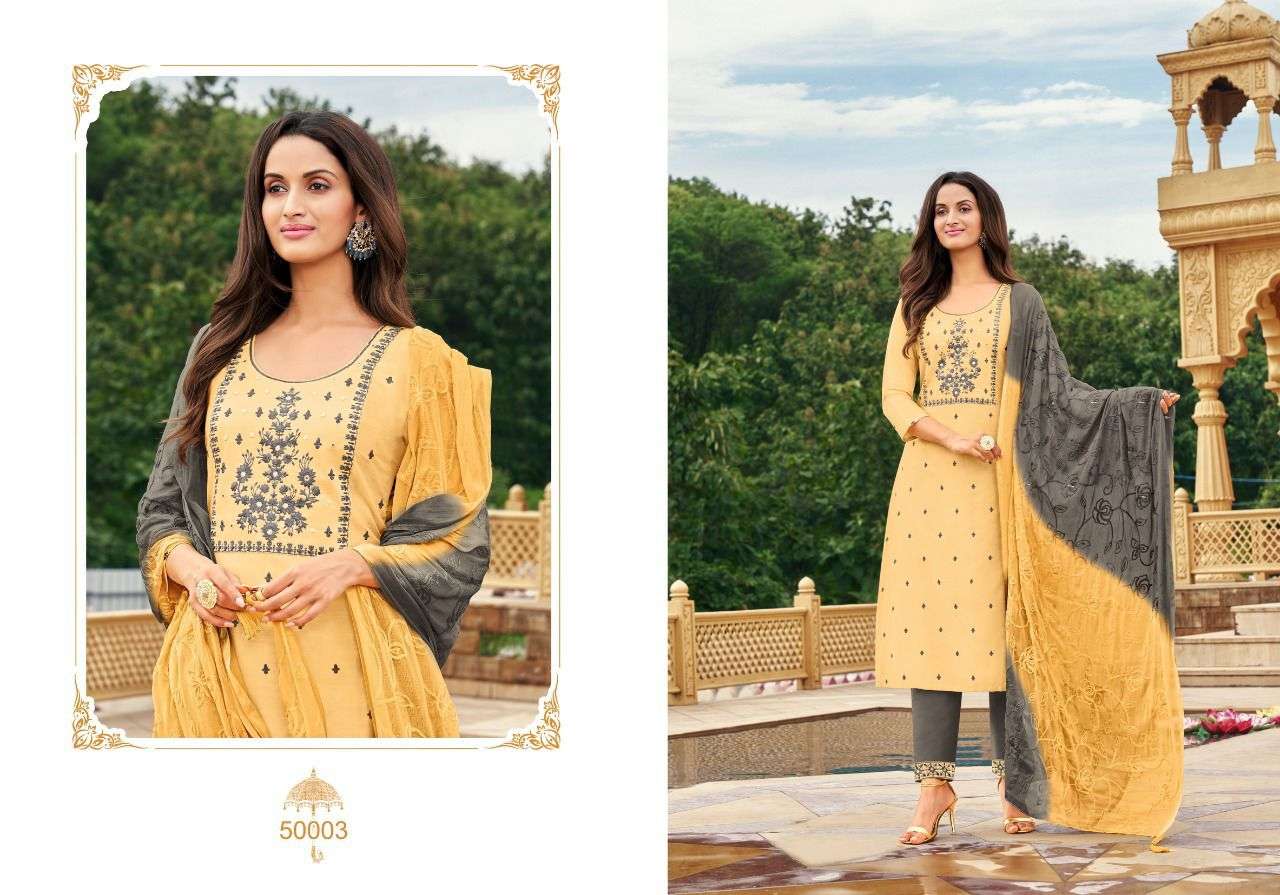 MUSKAN VOL-2 BY ARTIO 50001 TO 50008 SERIES BEAUTIFUL SUITS COLORFUL STYLISH FANCY CASUAL WEAR & ETHNIC WEAR COTTON SILK DRESSES AT WHOLESALE PRICE