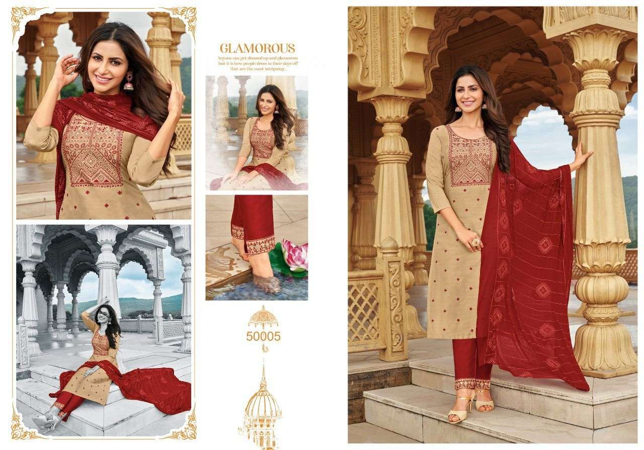 MUSKAN VOL-2 BY ARTIO 50001 TO 50008 SERIES BEAUTIFUL SUITS COLORFUL STYLISH FANCY CASUAL WEAR & ETHNIC WEAR COTTON SILK DRESSES AT WHOLESALE PRICE