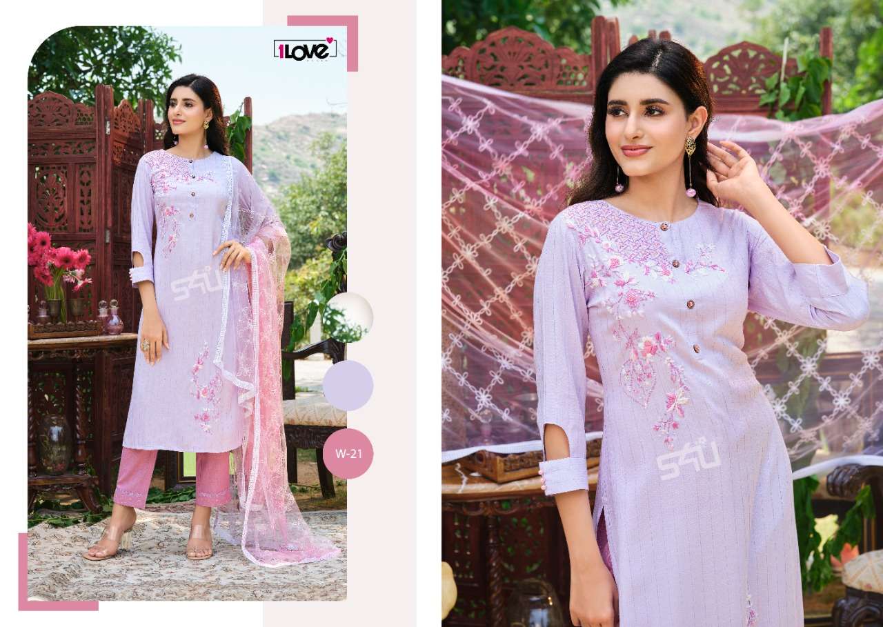 WOMANIYA VOL-2 BY 1 LOVE 21 TO 27 SERIES STYLISH BEAUTIFUL COLOURFUL PRINTED & EMBROIDERED PARTY WEAR & OCCASIONAL WEAR VISCOSE SLUB DRESSES AT WHOLESALE PRICE