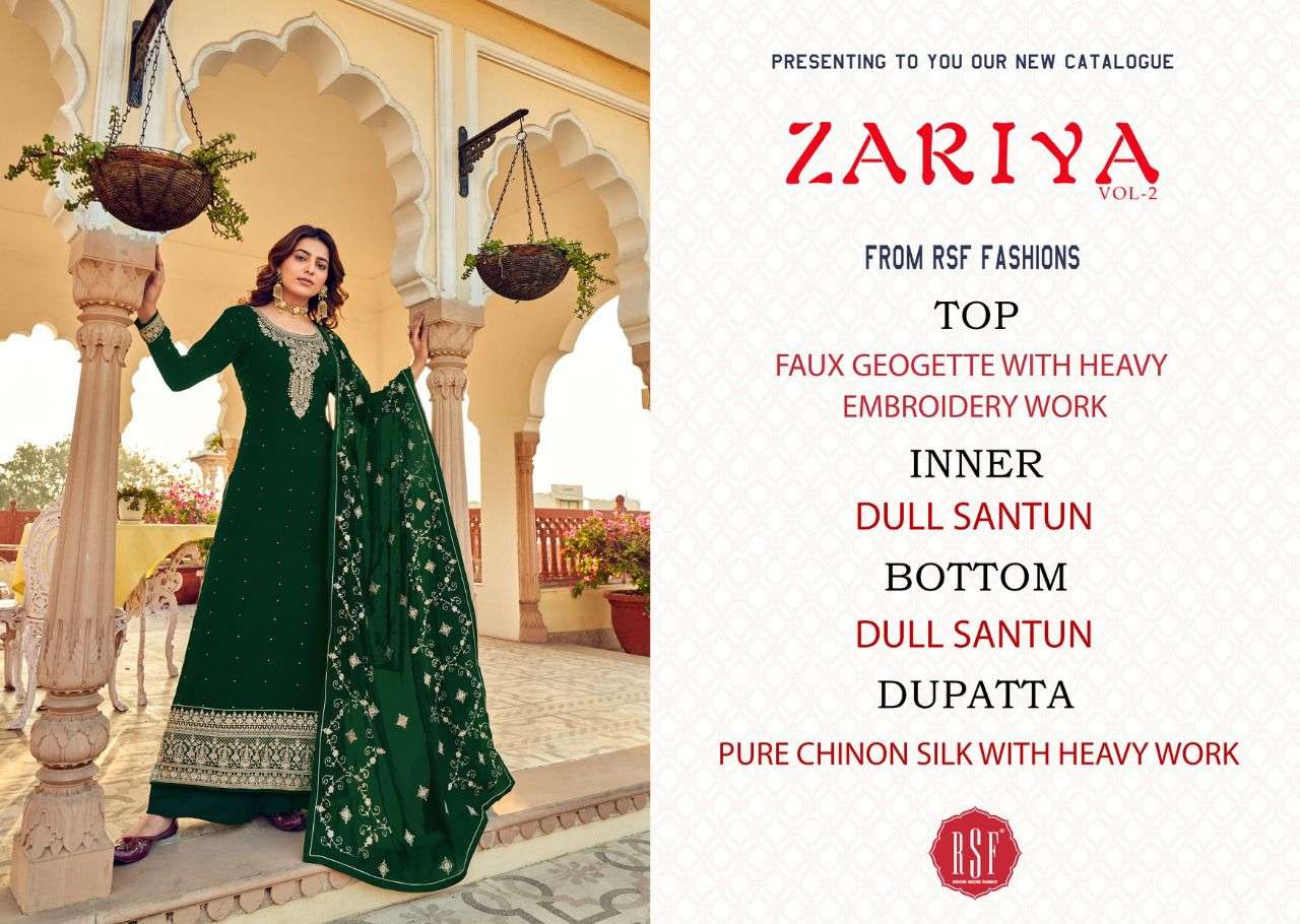 ZARIYA VOL-2 BY RIDDHI SIDDHI FASHION 21301 TO 21306 SERIES BEAUTIFUL SHARARA SUITS COLORFUL STYLISH FANCY CASUAL WEAR & ETHNIC WEAR FAUX GEORGETTE DRESSES AT WHOLESALE PRICE