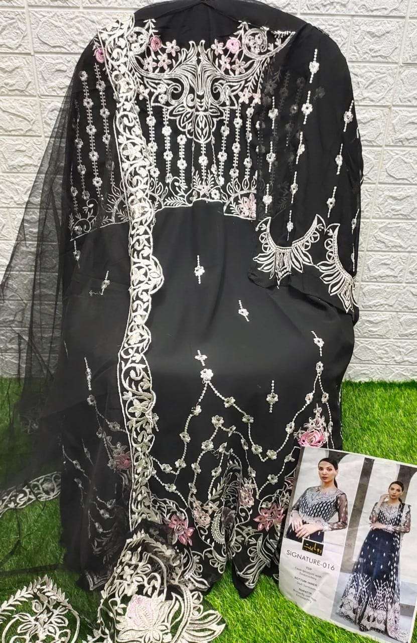 Signature Hit Design 016 By Rawayat Designer Pakistani Suits Beautiful Stylish Fancy Colorful Party Wear & Occasional Wear Faux Georgette Embroidered Dresses At Wholesale Price