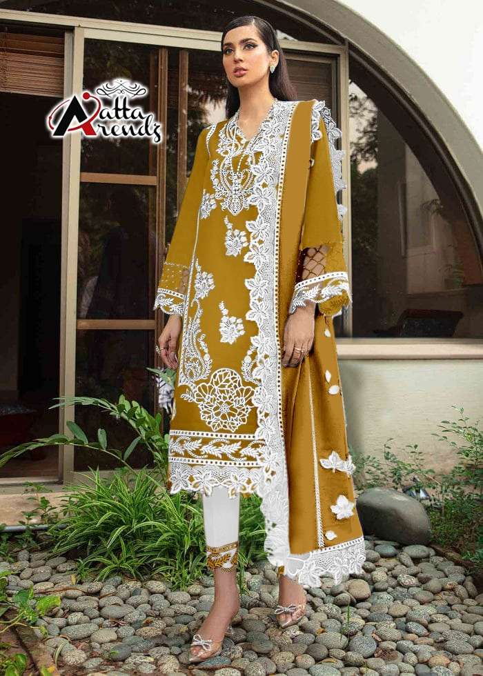 Atta Trendz 2712 Colours By Atta Trendz 2712-A To 2712-B Series Designer Festive Pakistani Suits Collection Beautiful Stylish Fancy Colorful Party Wear & Occasional Wear Pure Georgette Embroidered Dresses At Wholesale Price