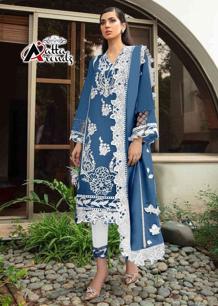 Atta Trendz 2712 Colours By Atta Trendz 2712-A To 2712-B Series Designer Festive Pakistani Suits Collection Beautiful Stylish Fancy Colorful Party Wear & Occasional Wear Pure Georgette Embroidered Dresses At Wholesale Price