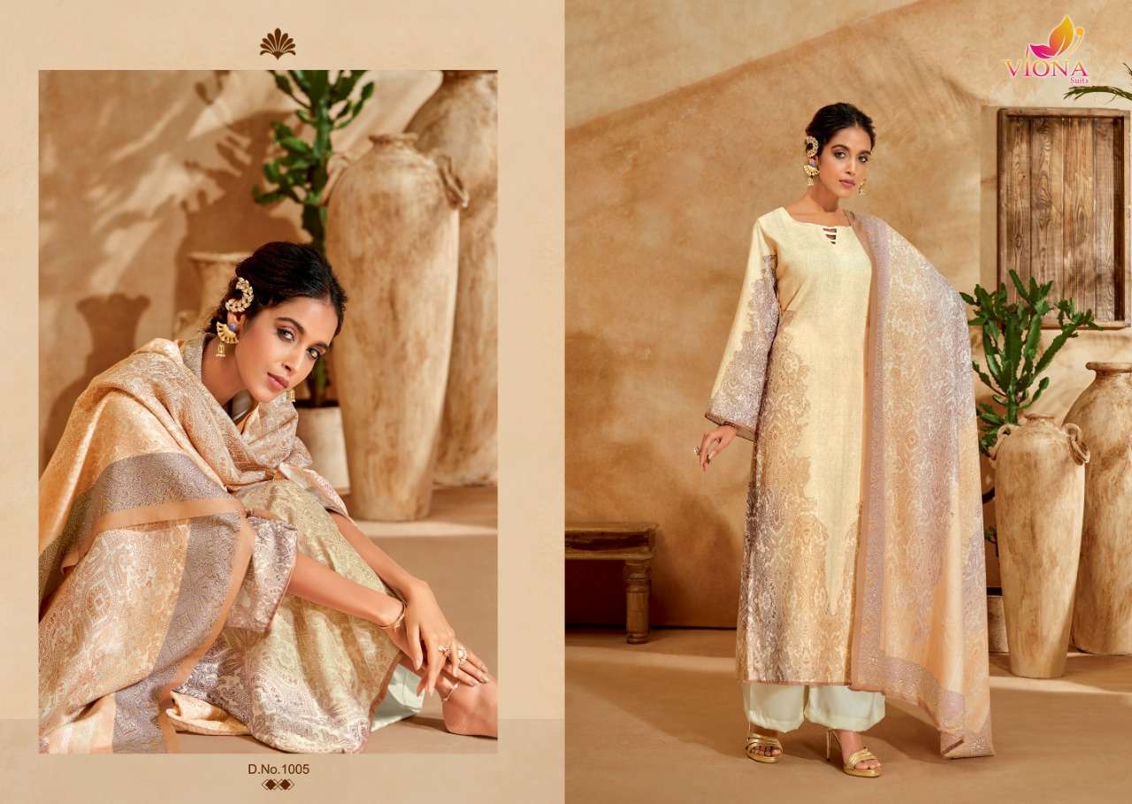 AIKA BY VIONA SUITS 1001 TO 1008 SERIES BEAUTIFUL SUITS STYLISH FANCY COLORFUL PARTY WEAR & OCCASIONAL WEAR PURE PASHMINA DIGITAL PRINT DRESSES AT WHOLESALE PRICE