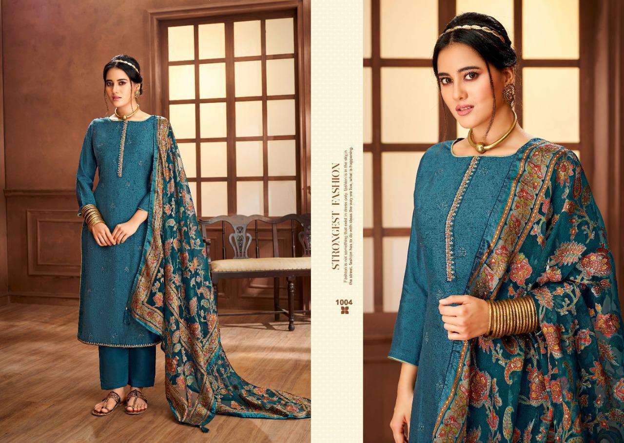 SANJEEVNI SILK BY SALVI FASHION 1001 TO 1006 SERIES BEAUTIFUL SUITS COLORFUL STYLISH FANCY CASUAL WEAR & ETHNIC WEAR PURE SILK EMBROIDERED DRESSES AT WHOLESALE PRICE