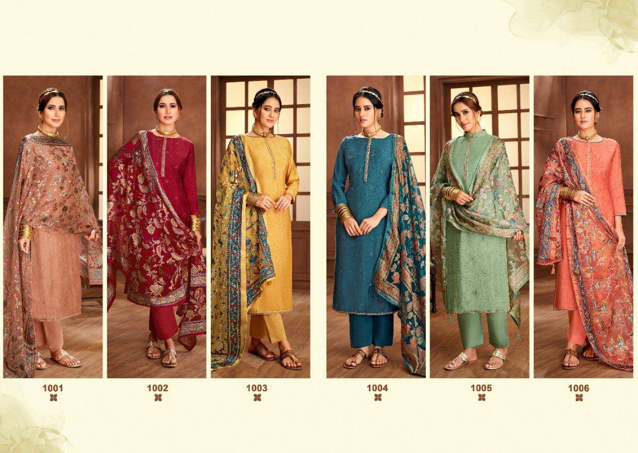 SANJEEVNI SILK BY SALVI FASHION 1001 TO 1006 SERIES BEAUTIFUL SUITS COLORFUL STYLISH FANCY CASUAL WEAR & ETHNIC WEAR PURE SILK EMBROIDERED DRESSES AT WHOLESALE PRICE