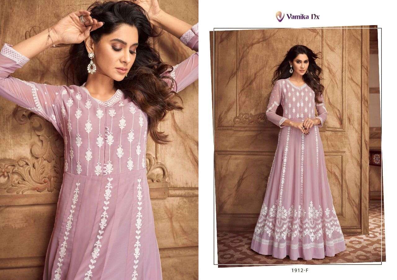 SIYA VOL-2 GOLD BY VAMIKA 1907-F TO 1907-J SERIES DESIGNER STYLISH FANCY COLORFUL BEAUTIFUL PARTY WEAR & ETHNIC WEAR COLLECTION PURE GEORGETTE GOWN AT WHOLESALE PRICE