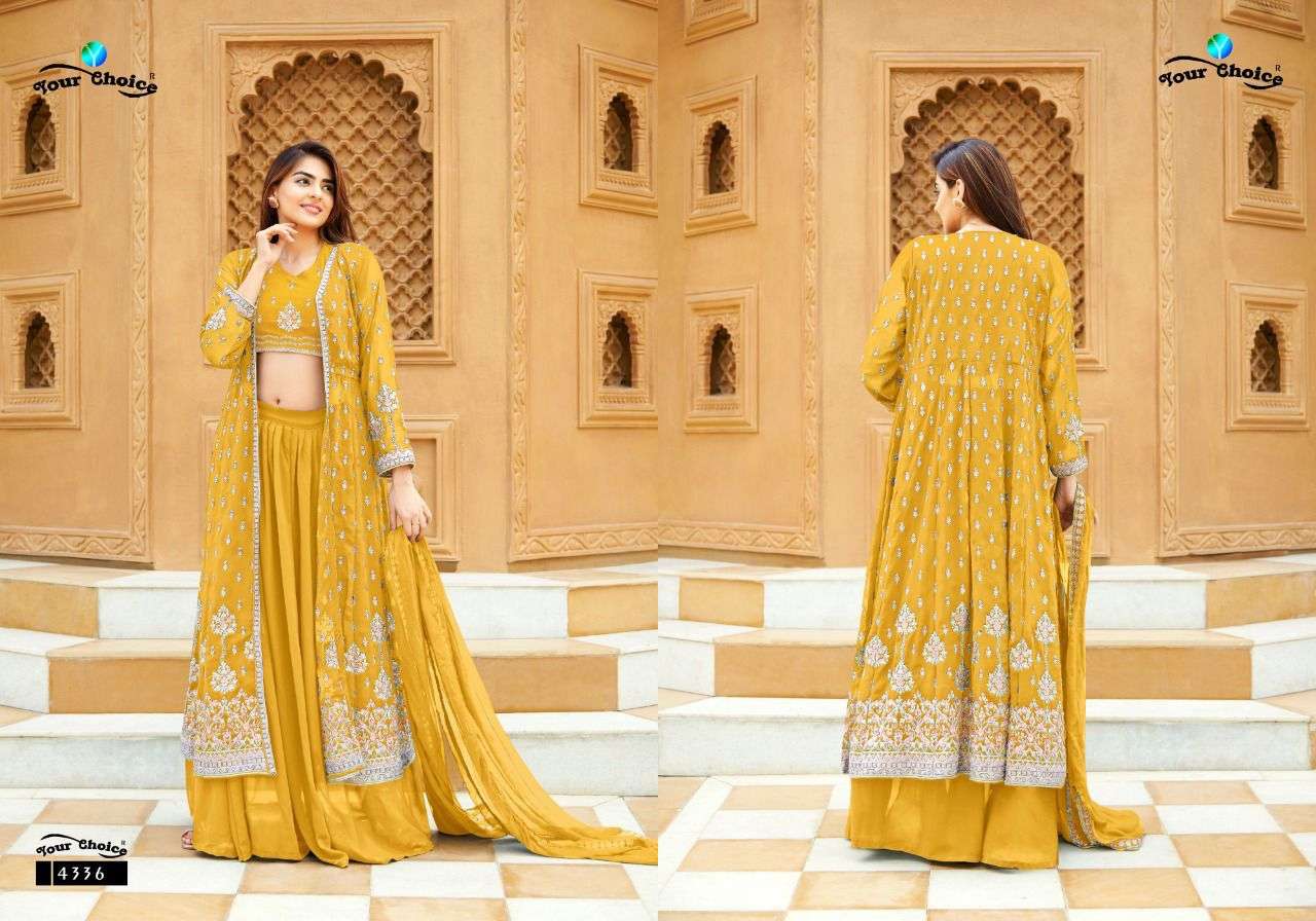 GUCCE VOL-4 BY YOUR CHOICE 4333 TO 4337 SERIES DESIGNER BEAUTIFUL NAVRATRI COLLECTION OCCASIONAL WEAR & PARTY WEAR GEORGETTE LEHENGAS AT WHOLESALE PRICE