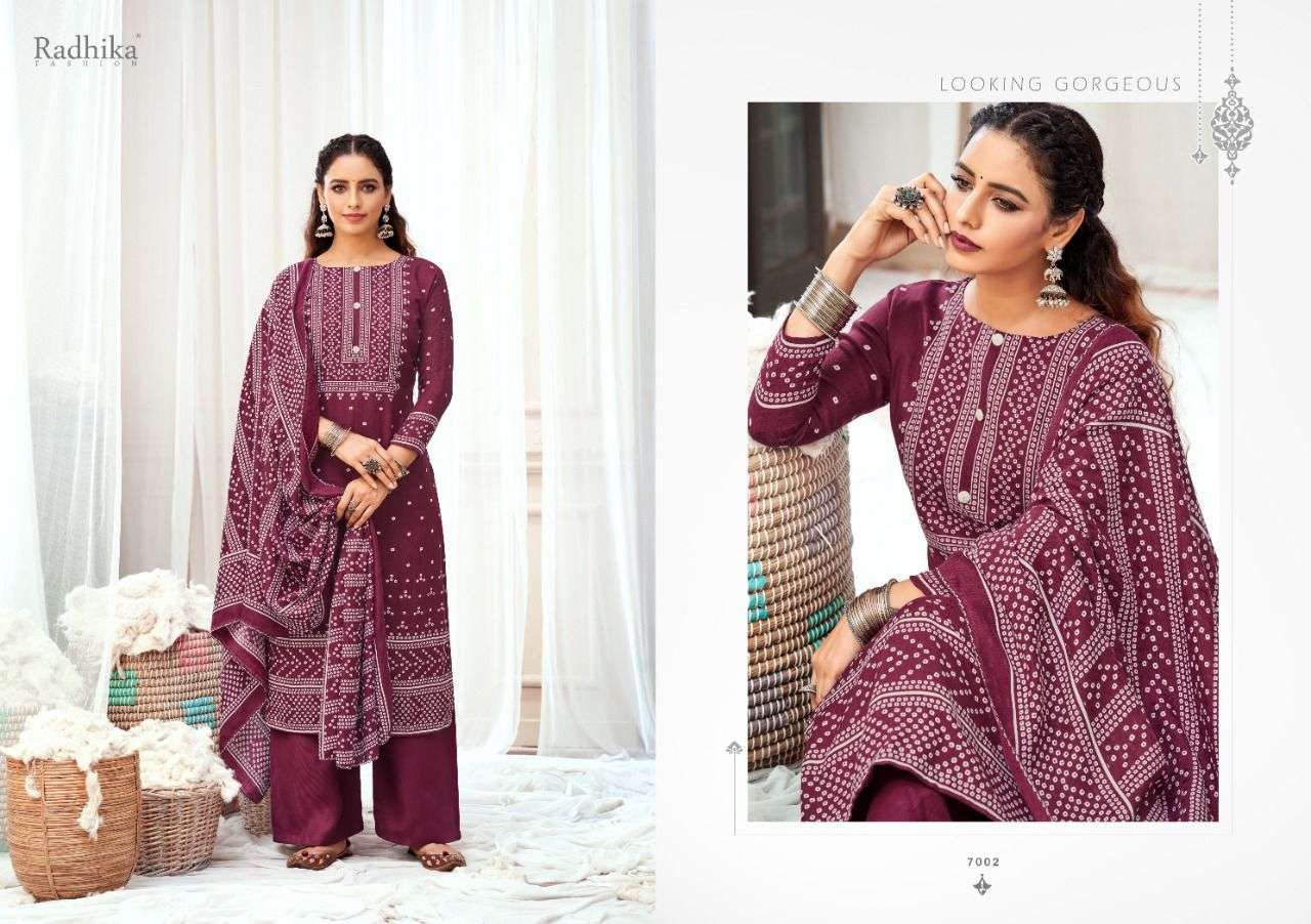 BANDHANI BY SUMYRA 7001 TO 7008 SERIES BEAUTIFUL SUITS STYLISH FANCY COLORFUL PARTY WEAR & OCCASIONAL WEAR PURE PASHMINA PRINT DRESSES AT WHOLESALE PRICE