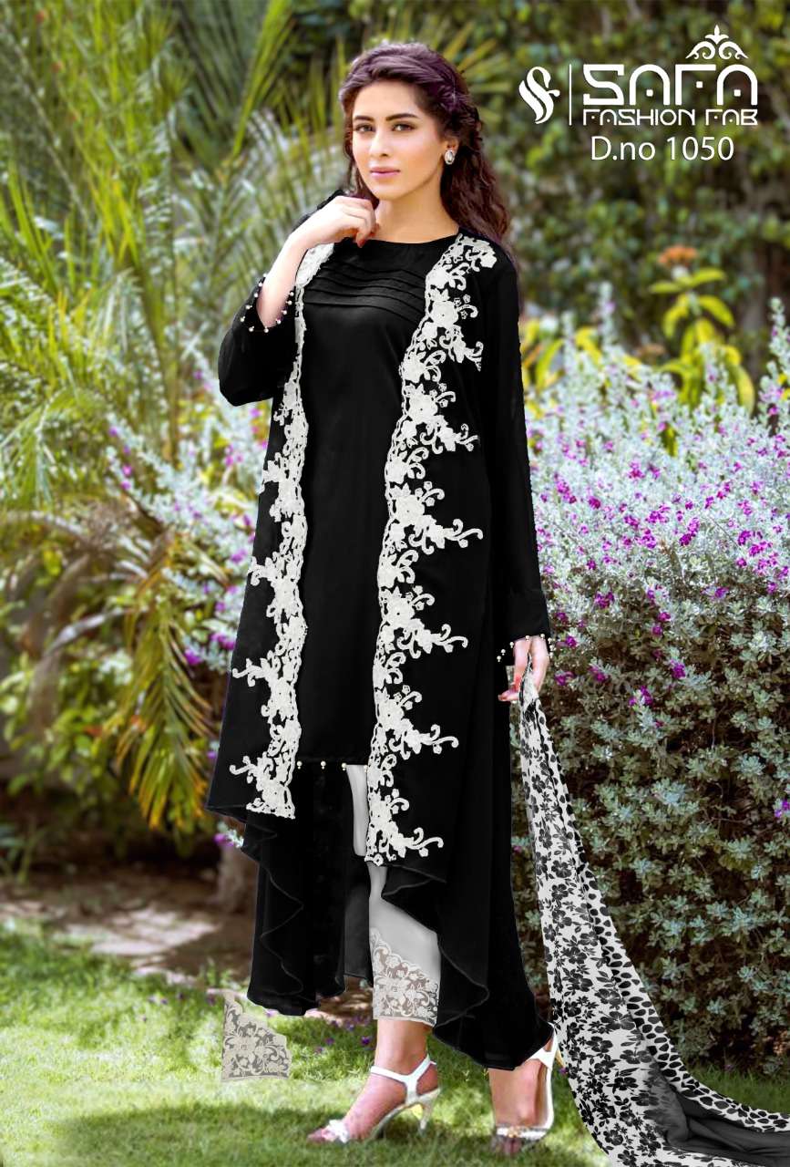 SAFA HIT DESIGN 1050 BY SAFA FASHION PAKISTANI SUITS BEAUTIFUL FANCY COLORFUL STYLISH PARTY WEAR & OCCASIONAL WEAR GEORGETTE EMBROIDERED DRESSES AT WHOLESALE PRICE