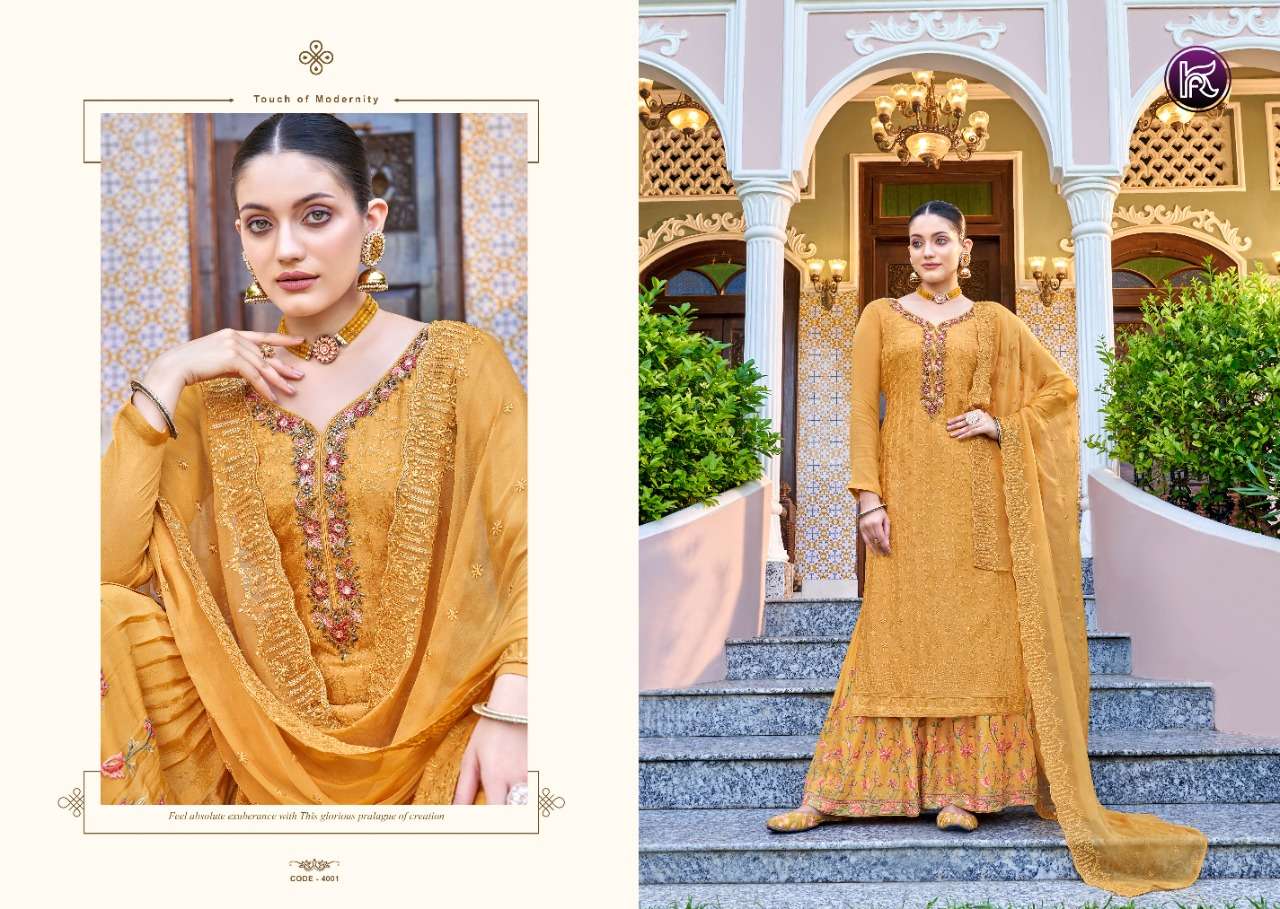 MOHINI BY KALA FASHION 4001 TO 4006 SERIES BEAUTIFUL STYLISH SUITS FANCY COLORFUL CASUAL WEAR & ETHNIC WEAR & READY TO WEAR PURE CHINNON DRESSES AT WHOLESALE PRICE