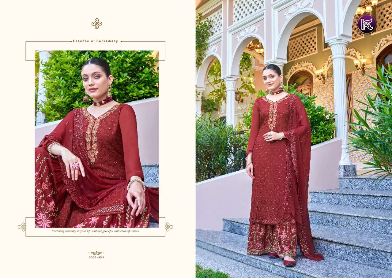 MOHINI BY KALA FASHION 4001 TO 4006 SERIES BEAUTIFUL STYLISH SUITS FANCY COLORFUL CASUAL WEAR & ETHNIC WEAR & READY TO WEAR PURE CHINNON DRESSES AT WHOLESALE PRICE