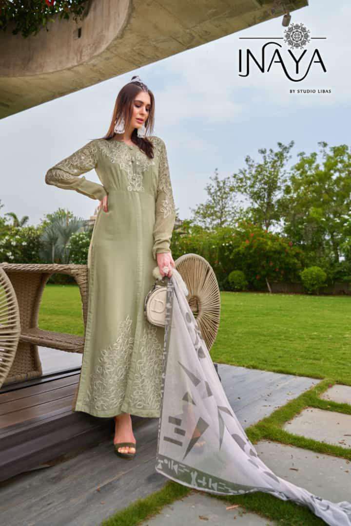 LUXURY PRET COLLECTION VOL-155 BY INAYA 151-A TO 151-B SERIES BEAUTIFUL PAKISTANI SUITS COLORFUL STYLISH FANCY CASUAL WEAR & ETHNIC WEAR PURE GEORGETTE DRESSES AT WHOLESALE PRICE