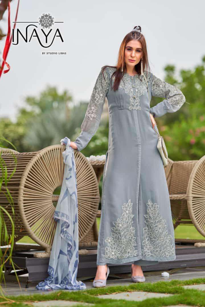 LUXURY PRET COLLECTION VOL-155 BY INAYA 151-A TO 151-B SERIES BEAUTIFUL PAKISTANI SUITS COLORFUL STYLISH FANCY CASUAL WEAR & ETHNIC WEAR PURE GEORGETTE DRESSES AT WHOLESALE PRICE