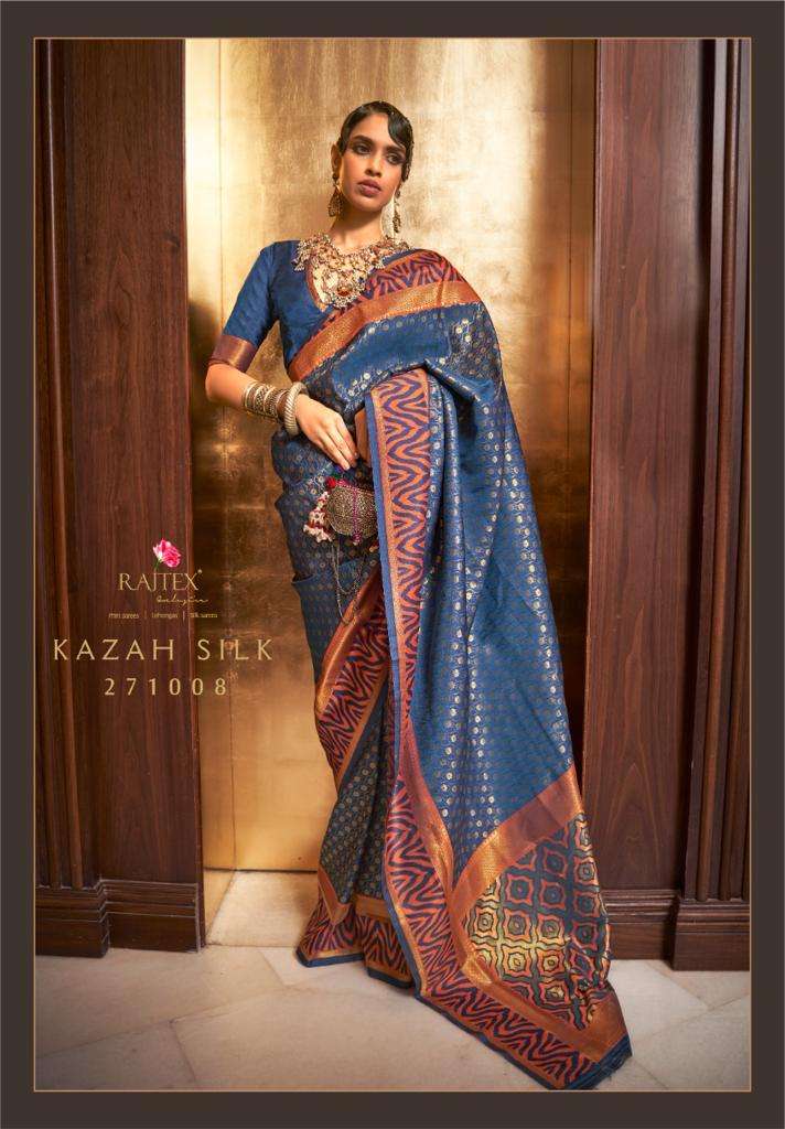 Kazah Silk By Rajtex 271001 To 271008 Series Indian Traditional Wear Collection Beautiful Stylish Fancy Colorful Party Wear & Occasional Wear Soft Silk Sarees At Wholesale Price