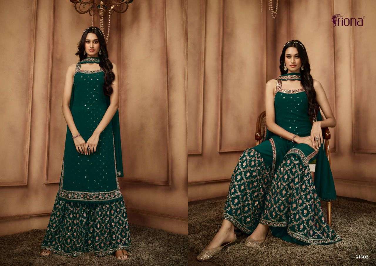 Senorita By Fiona 51501 To 51506 Series Beautiful Sharara Suits Colorful Stylish Fancy Casual Wear & Ethnic Wear Georgette Embroidered Dresses At Wholesale Price