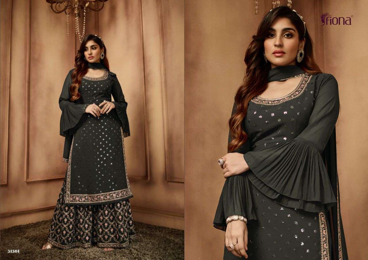 Senorita By Fiona 51501 To 51506 Series Beautiful Sharara Suits Colorful Stylish Fancy Casual Wear & Ethnic Wear Georgette Embroidered Dresses At Wholesale Price