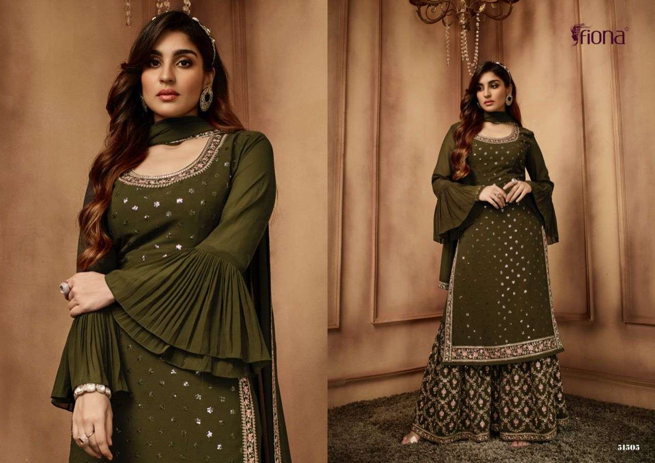 Senorita By Fiona 51501 To 51506 Series Beautiful Sharara Suits Colorful Stylish Fancy Casual Wear & Ethnic Wear Georgette Embroidered Dresses At Wholesale Price