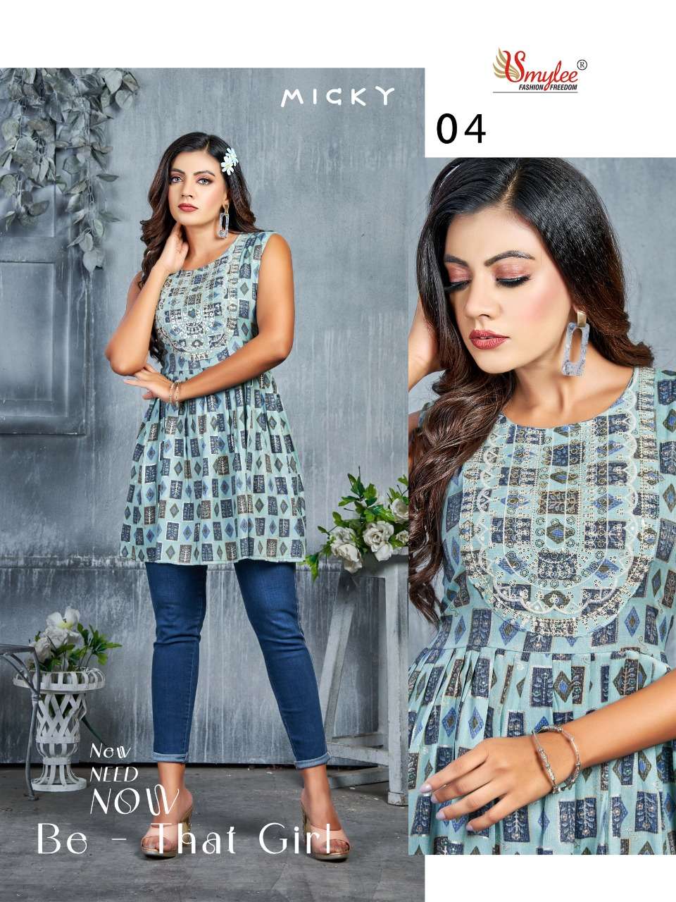 MICKY BY SMYLEE 01 TO 08 SERIES BEAUTIFUL STYLISH FANCY COLORFUL CASUAL WEAR & ETHNIC WEAR RAYON TOPS AT WHOLESALE PRICE