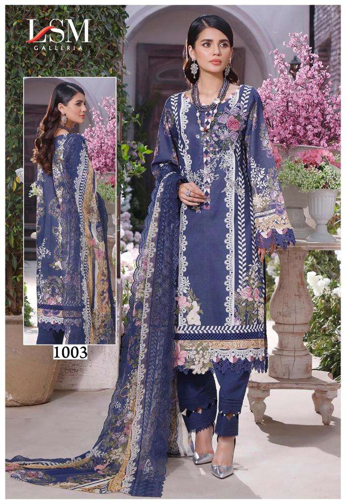 PARIAN DREAM BY LSM GALLERIA 1001 TO 1006 SERIES BEAUTIFUL PAKISTANI SUITS STYLISH FANCY COLORFUL CASUAL WEAR & ETHNIC WEAR PURE LAWN DRESSES AT WHOLESALE PRICE