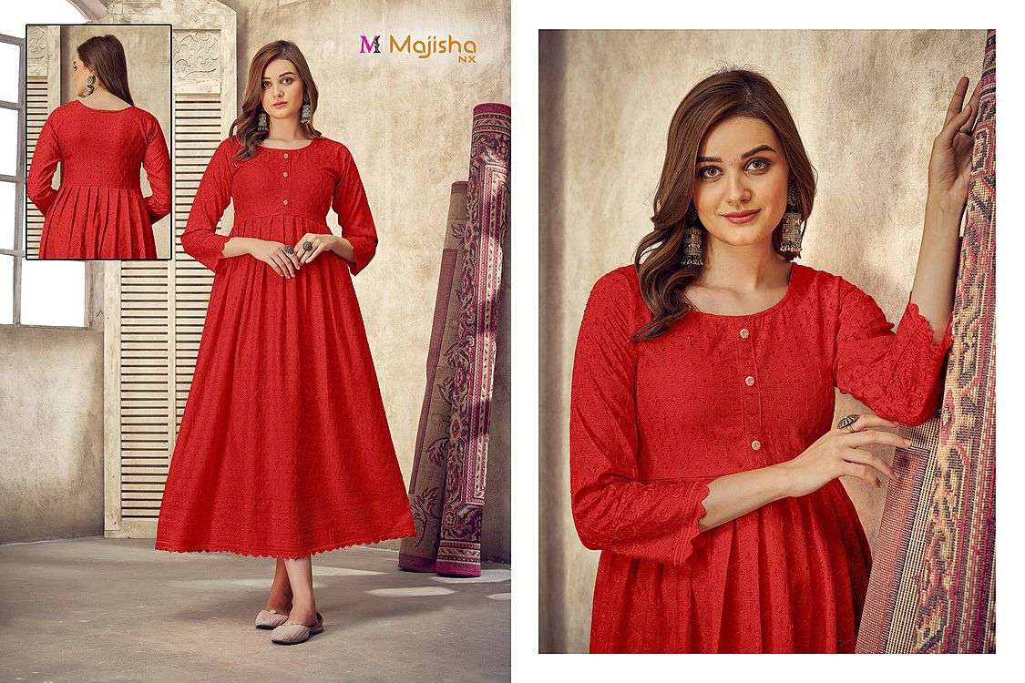 COLLEGE GIRL BY MAJISHA NX 01 TO 15 SERIES BEAUTIFUL STYLISH FANCY COLORFUL CASUAL WEAR & ETHNIC WEAR HEAVY RAYON GOWNS AT WHOLESALE PRICE