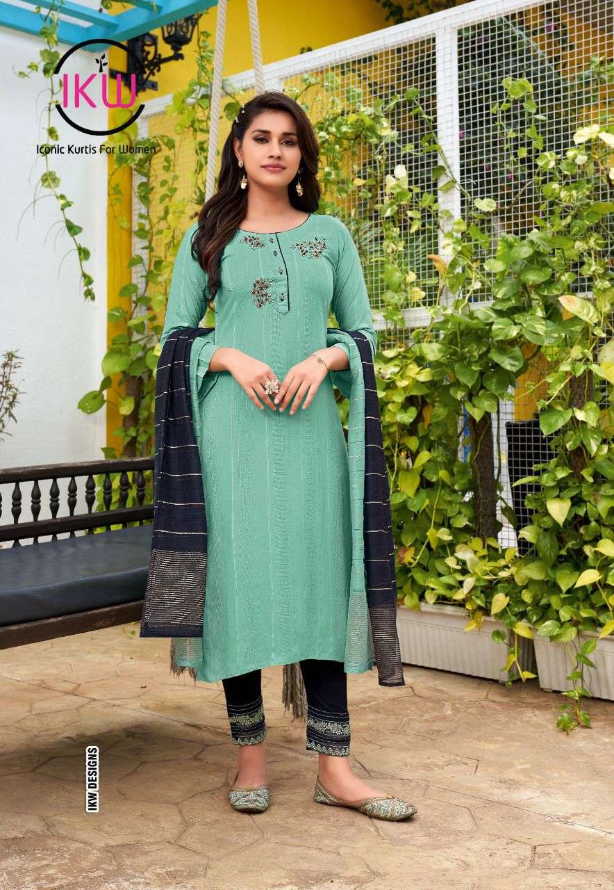 HAZEL BY IKW 001 TO 008 SERIES BEAUTIFUL SUITS COLORFUL STYLISH FANCY CASUAL WEAR & ETHNIC WEAR VISCOSE DRESSES AT WHOLESALE PRICE