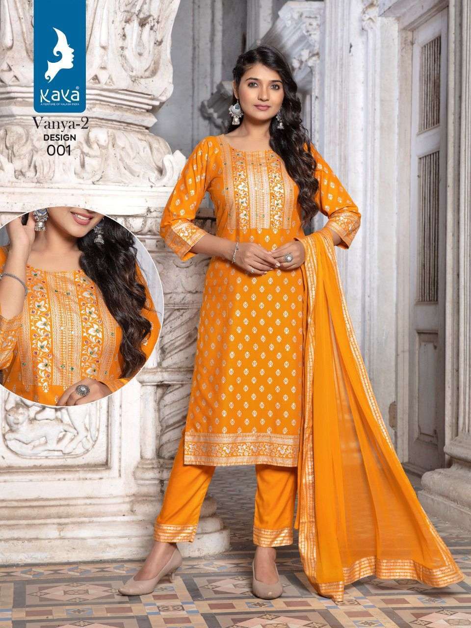 VANYA VOL-2 BY KAYA 001 TO 006 SERIES BEAUTIFUL SUITS COLORFUL STYLISH FANCY CASUAL WEAR & ETHNIC WEAR RAYON DRESSES AT WHOLESALE PRICE