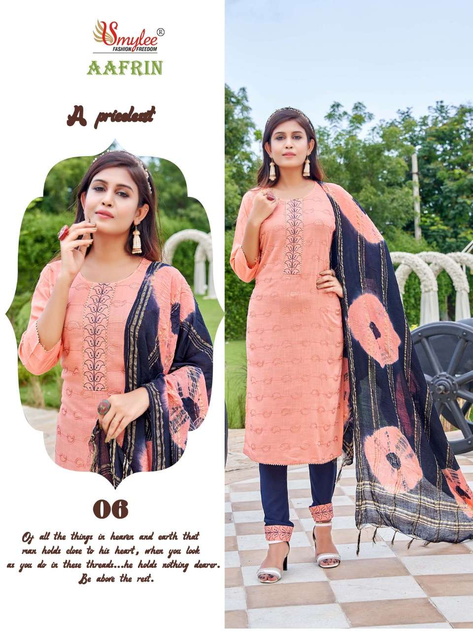 AAFRIN BY SMYLEE 01 TO 08 SERIES BEAUTIFUL SUITS COLORFUL STYLISH FANCY CASUAL WEAR & ETHNIC WEAR RAYON SLUB DRESSES AT WHOLESALE PRICE