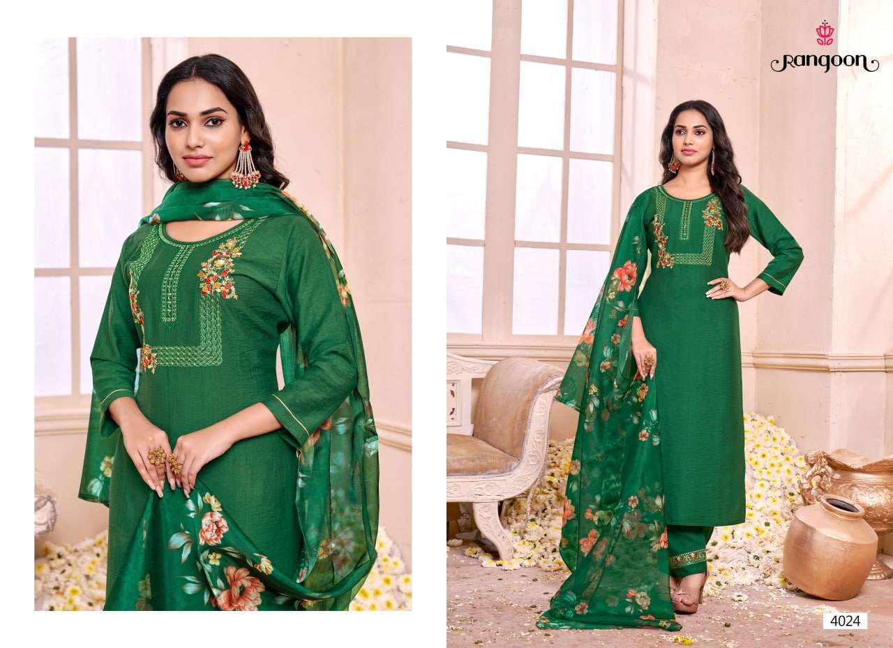 ANERI BY RANGOON 4021 TO 4024 SERIES BEAUTIFUL SUITS COLORFUL STYLISH FANCY CASUAL WEAR & ETHNIC WEAR VISCOSE DRESSES AT WHOLESALE PRICE