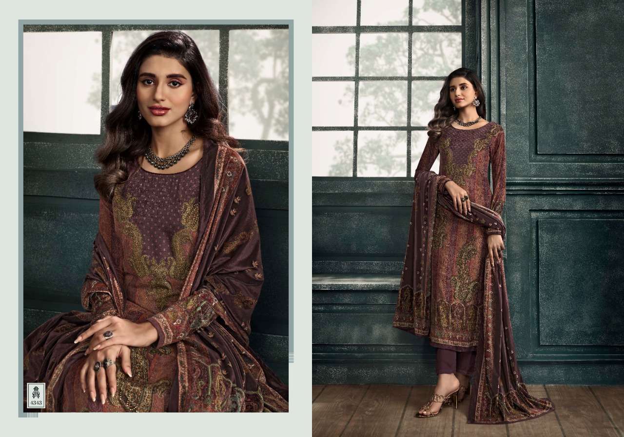 AARZOO BY CHARMY 4341 TO 4346 SERIES DESIGNER SUITS COLLECTION BEAUTIFUL STYLISH FANCY COLORFUL PARTY WEAR & OCCASIONAL WEAR VELVET EMBROIDERED DRESSES AT WHOLESALE PRICE