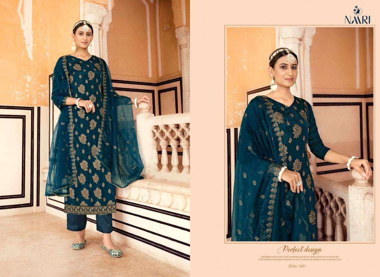 TRISHA BY NAARI 1401 TO 1404 SERIES BEAUTIFUL SHARARA SUITS COLORFUL STYLISH FANCY CASUAL WEAR & ETHNIC WEAR VICHITRA SILK DRESSES AT WHOLESALE PRICE
