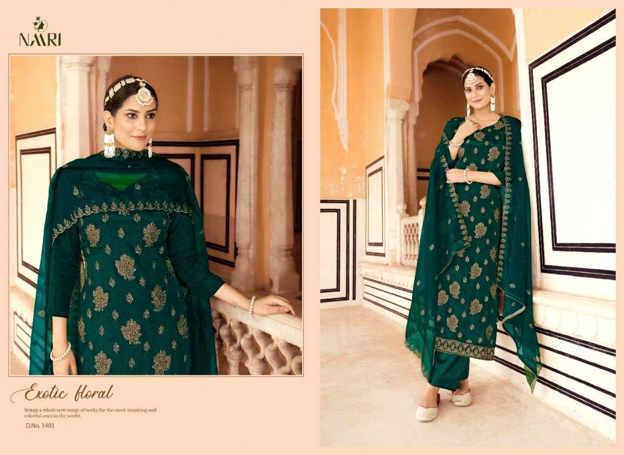 TRISHA BY NAARI 1401 TO 1404 SERIES BEAUTIFUL SHARARA SUITS COLORFUL STYLISH FANCY CASUAL WEAR & ETHNIC WEAR VICHITRA SILK DRESSES AT WHOLESALE PRICE