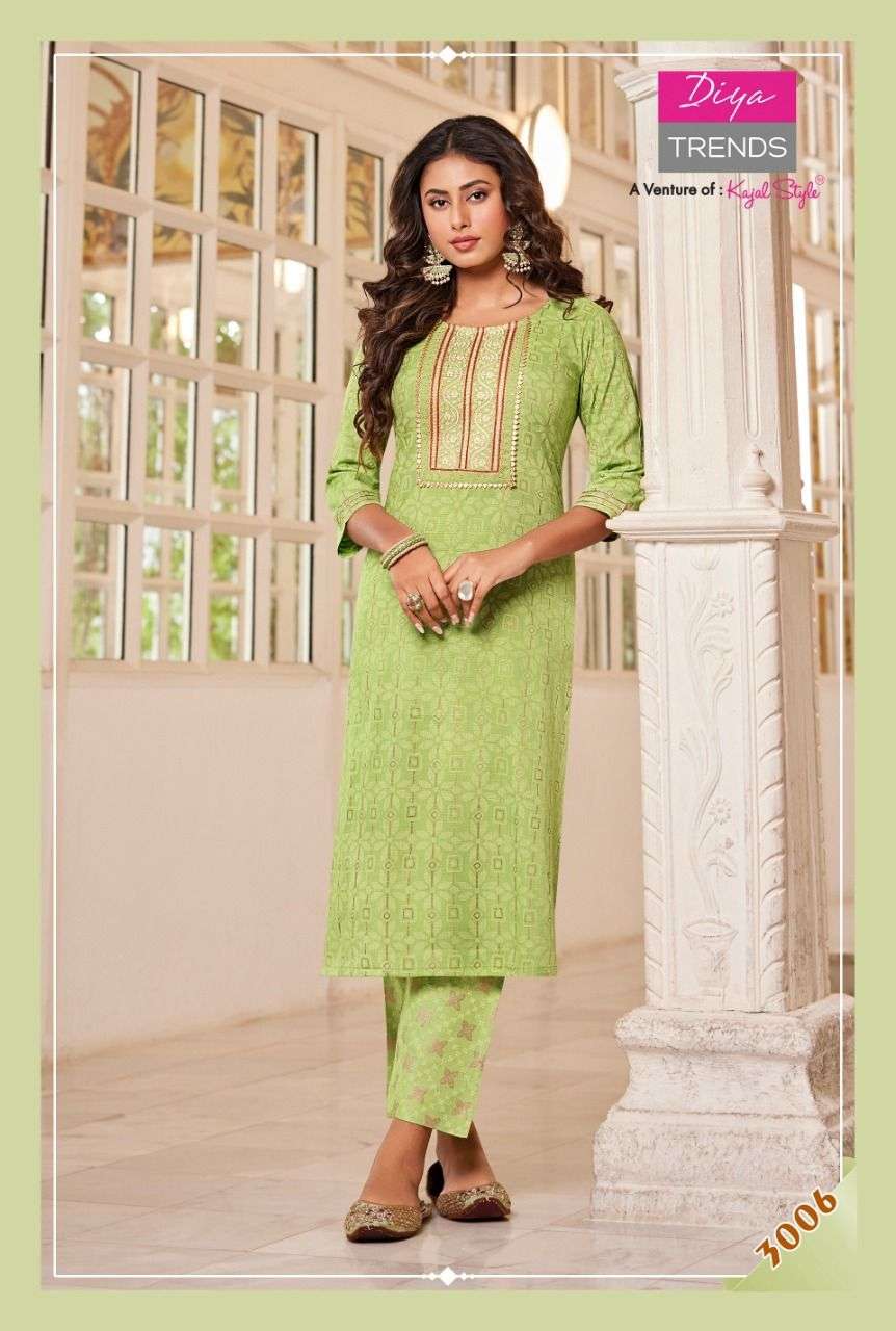 CELEBRATION VOL-3 BY DIYA TRENDS 3001 TO 3010 SERIES BEAUTIFUL STYLISH FANCY COLORFUL CASUAL WEAR & ETHNIC WEAR PURE RAYON KURTIS WITH BOTTOM AT WHOLESALE PRICE
