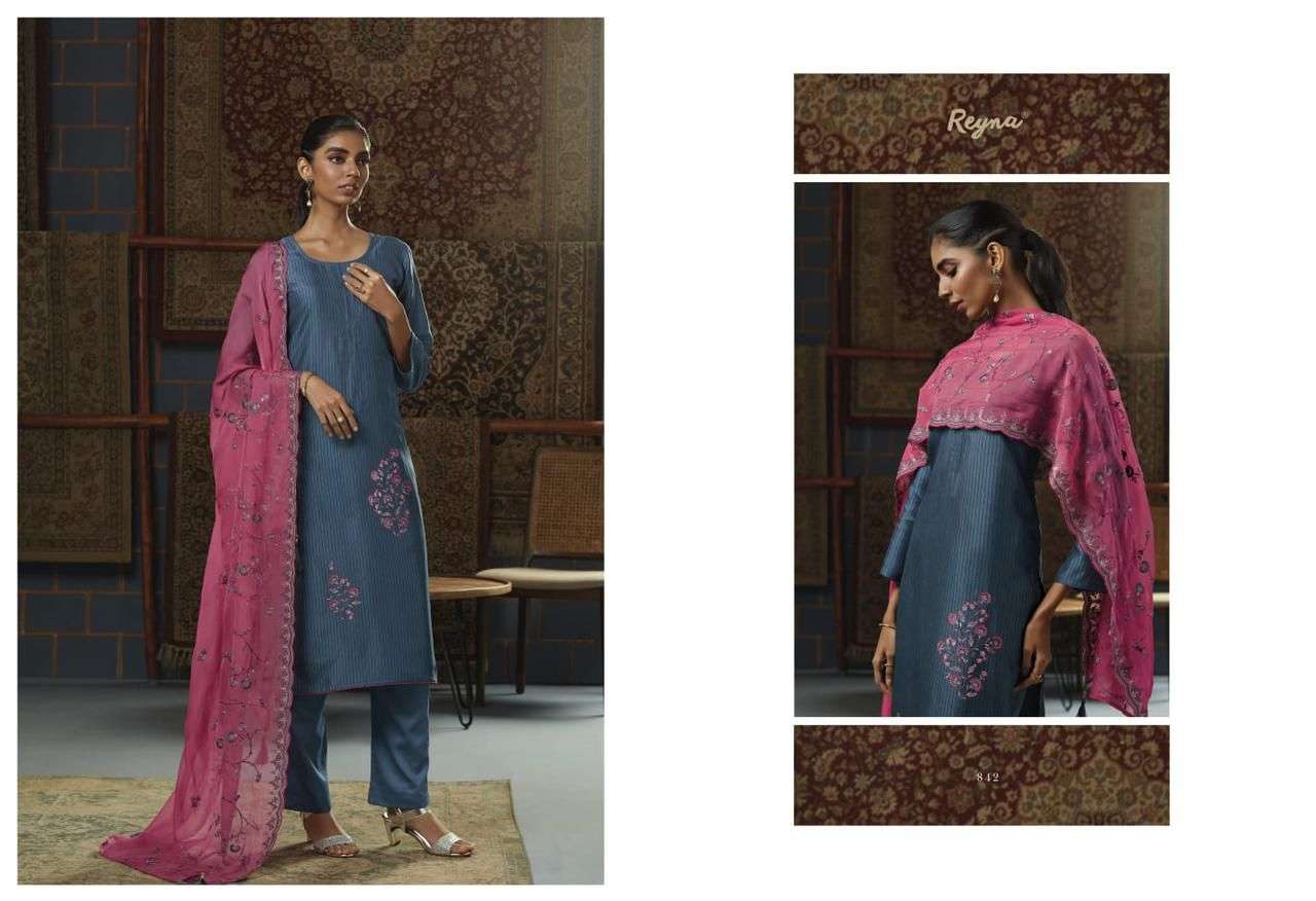 GUL BY REYNA 841 TO 847 BEAUTIFUL SUITS COLORFUL STYLISH FANCY CASUAL WEAR & ETHNIC WEAR BEMBERG SILK DRESSES AT WHOLESALE PRICE