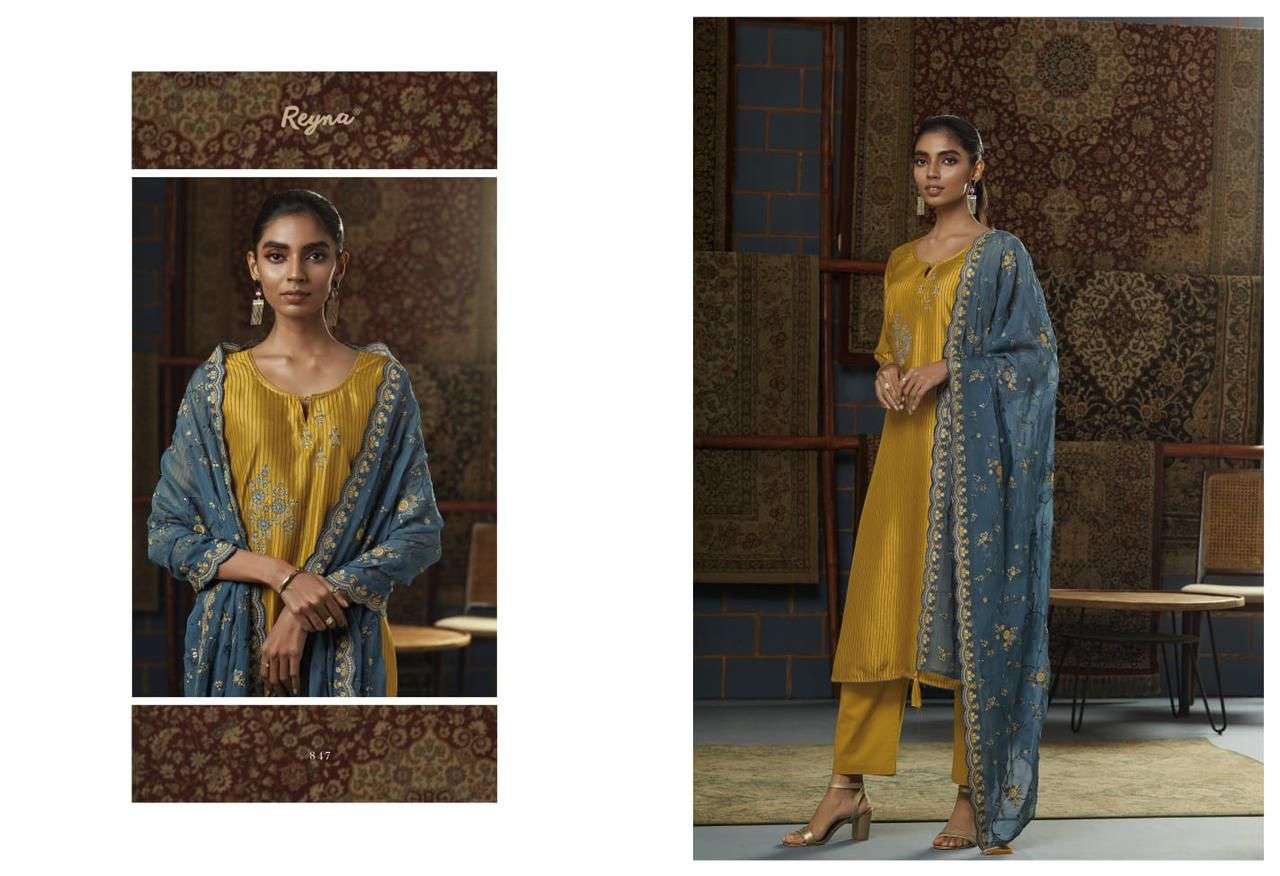 GUL BY REYNA 841 TO 847 BEAUTIFUL SUITS COLORFUL STYLISH FANCY CASUAL WEAR & ETHNIC WEAR BEMBERG SILK DRESSES AT WHOLESALE PRICE