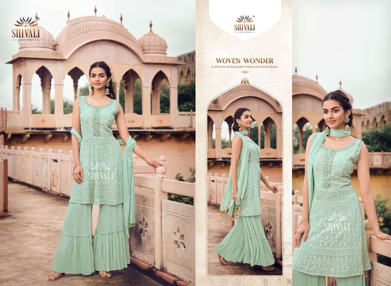 Buy Designer Sharara Suit in White Color for EID Online - SALA2187 |  Appelle Fashion