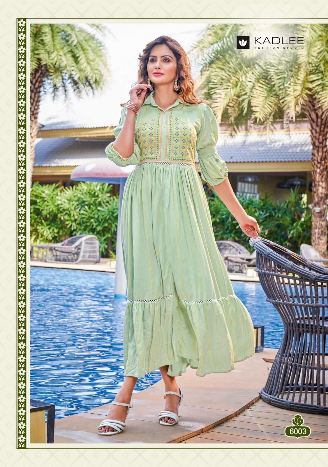 JENNIFER BY KADLEE 6001 TO 6004 SERIES BEAUTIFUL STYLISH FANCY COLORFUL CASUAL WEAR & ETHNIC WEAR VISCOSE RAYON GOWNS AT WHOLESALE PRICE