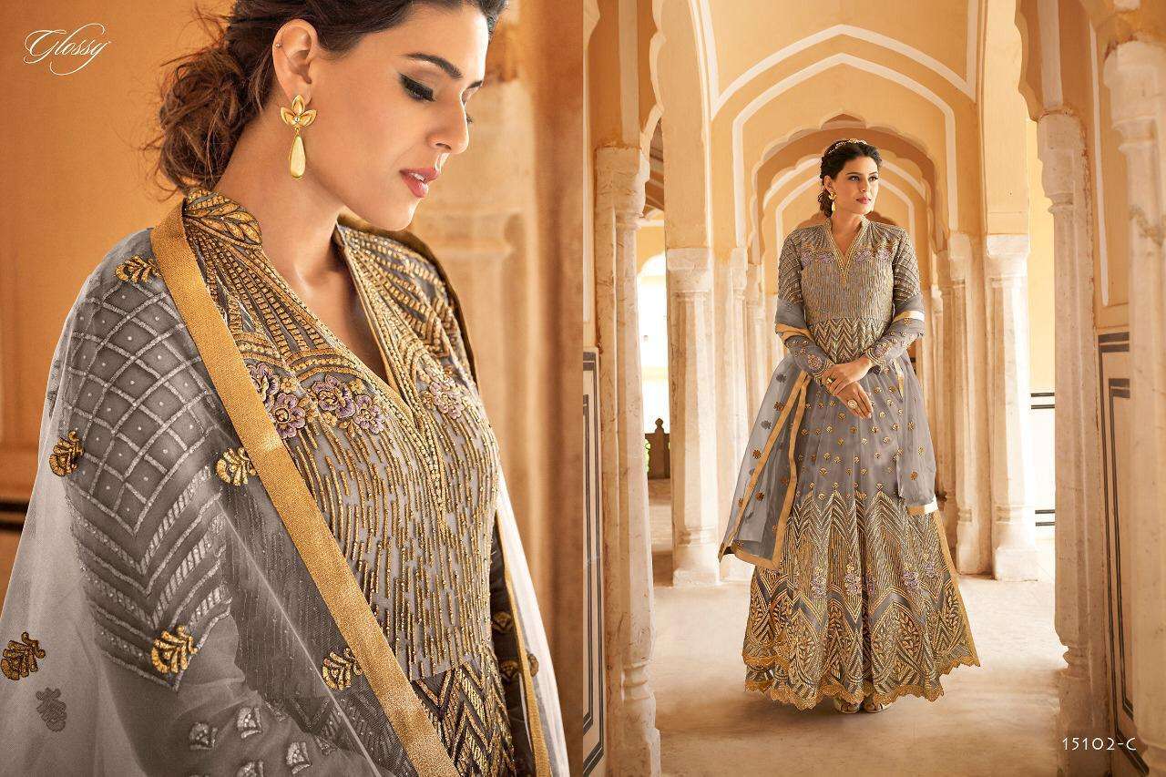 HIGHNESS NX BY GLOSSY BEAUTIFUL SUITS STYLISH COLORFUL FANCY CASUAL WEAR & ETHNIC WEAR NET HEAVY EMBROIDERY WORK DRESSES AT WHOLESALE PRICE