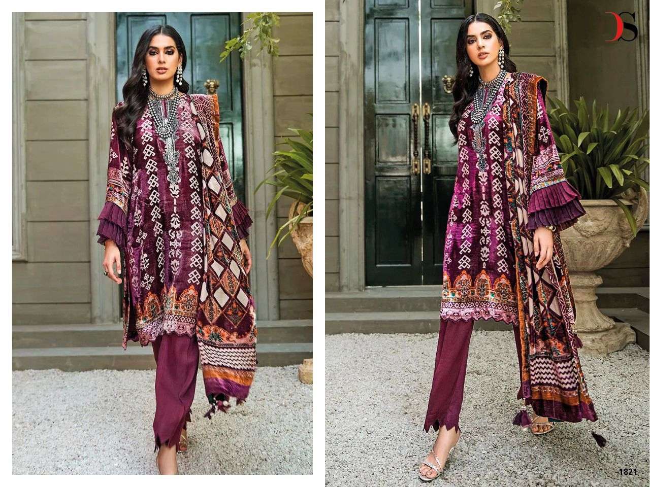 PURE JOY OF WINTER VELVET BY DEEPSY SUITS 1821 TO 1827 SERIES DESIGNER PAKISTANI SUITS BEAUTIFUL FANCY COLORFUL STYLISH PARTY WEAR & OCCASIONAL WEAR VELVET DIGITAL PRINT DRESSES AT WHOLESALE PRICE