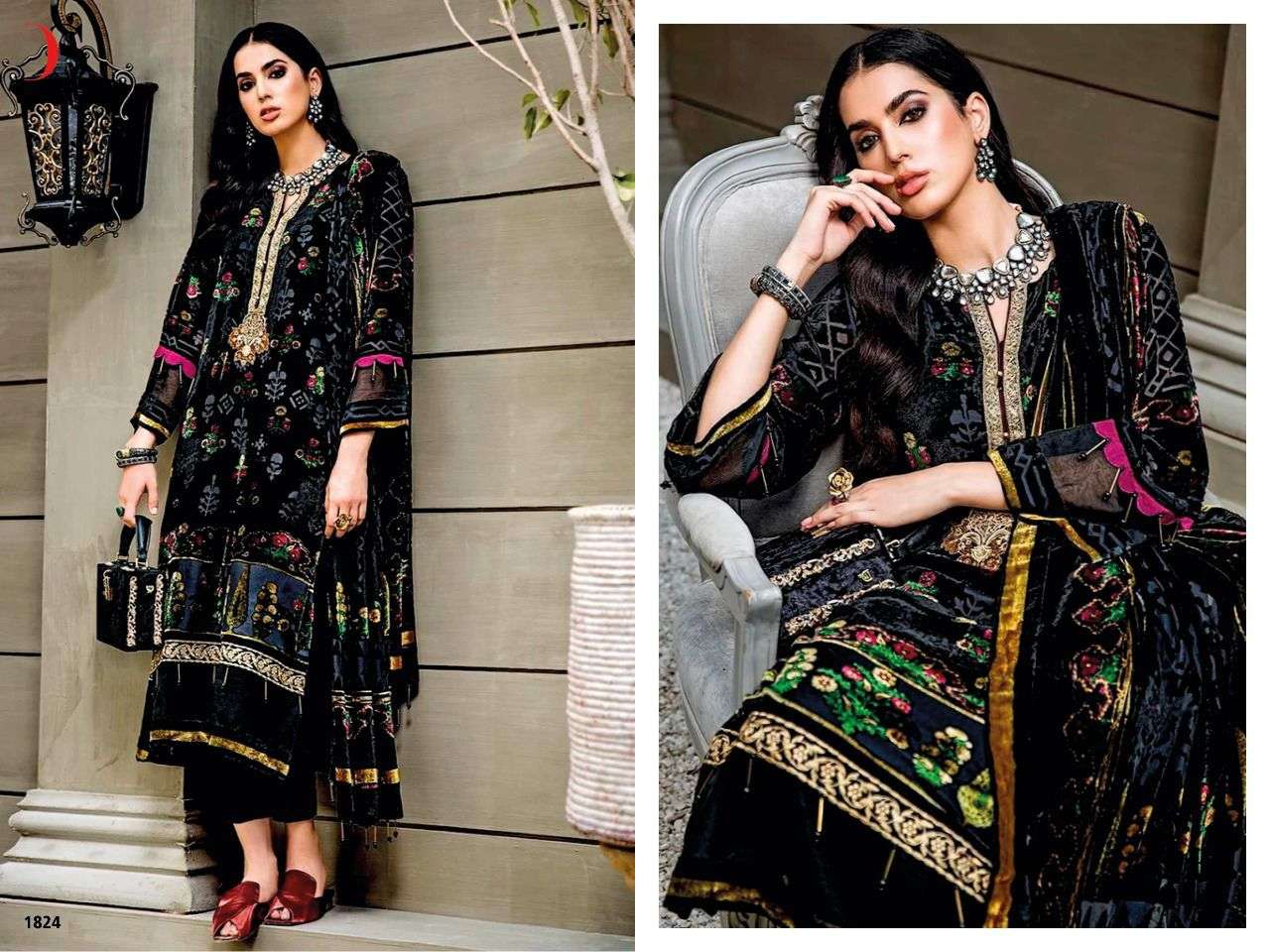 PURE JOY OF WINTER VELVET BY DEEPSY SUITS 1821 TO 1827 SERIES DESIGNER PAKISTANI SUITS BEAUTIFUL FANCY COLORFUL STYLISH PARTY WEAR & OCCASIONAL WEAR VELVET DIGITAL PRINT DRESSES AT WHOLESALE PRICE