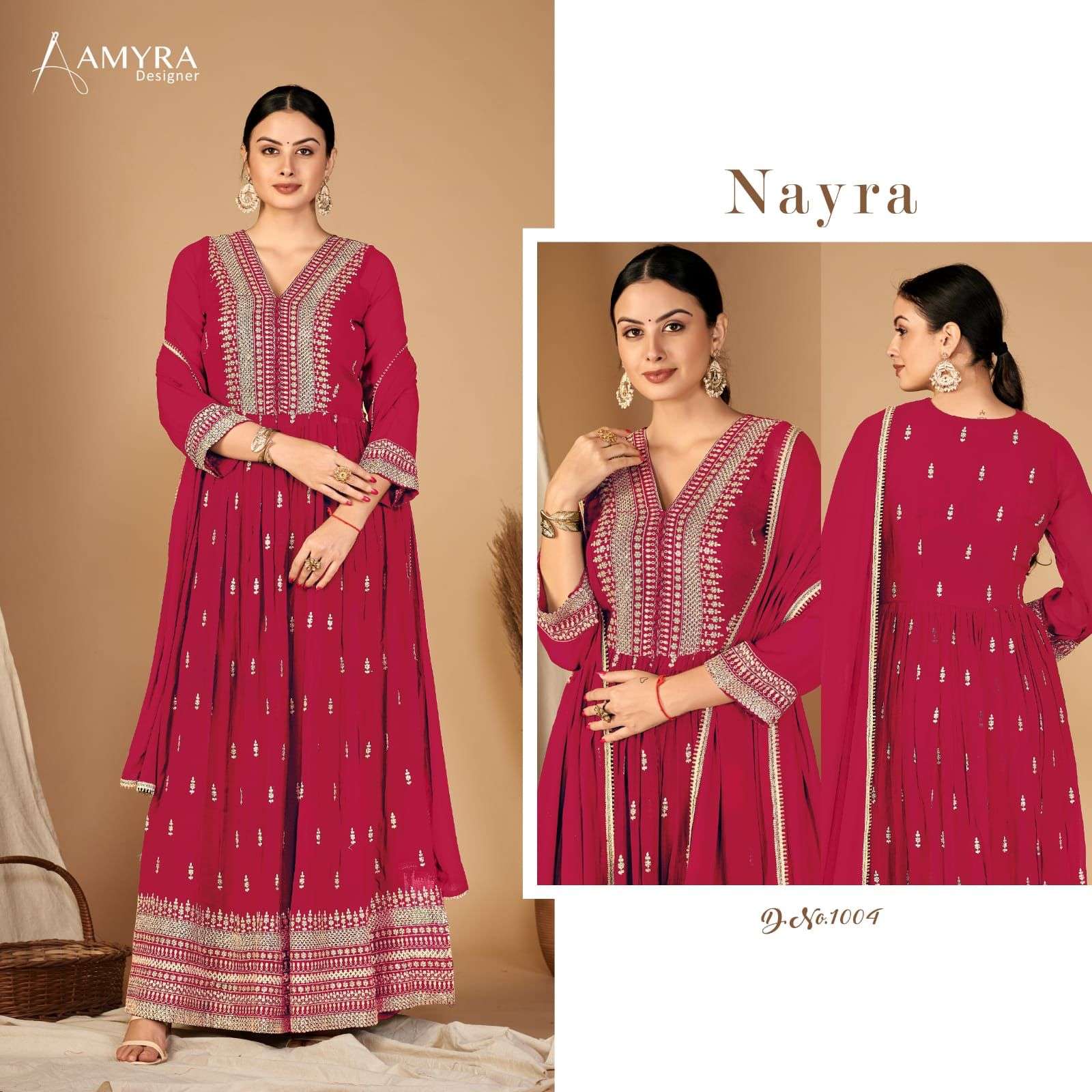 Nayra By Amyra Designer 1001 To 1004 Series Beautiful Anarkali Suits Colorful Stylish Fancy Casual Wear & Ethnic Wear Heavy Georgette Dresses At Wholesale Price