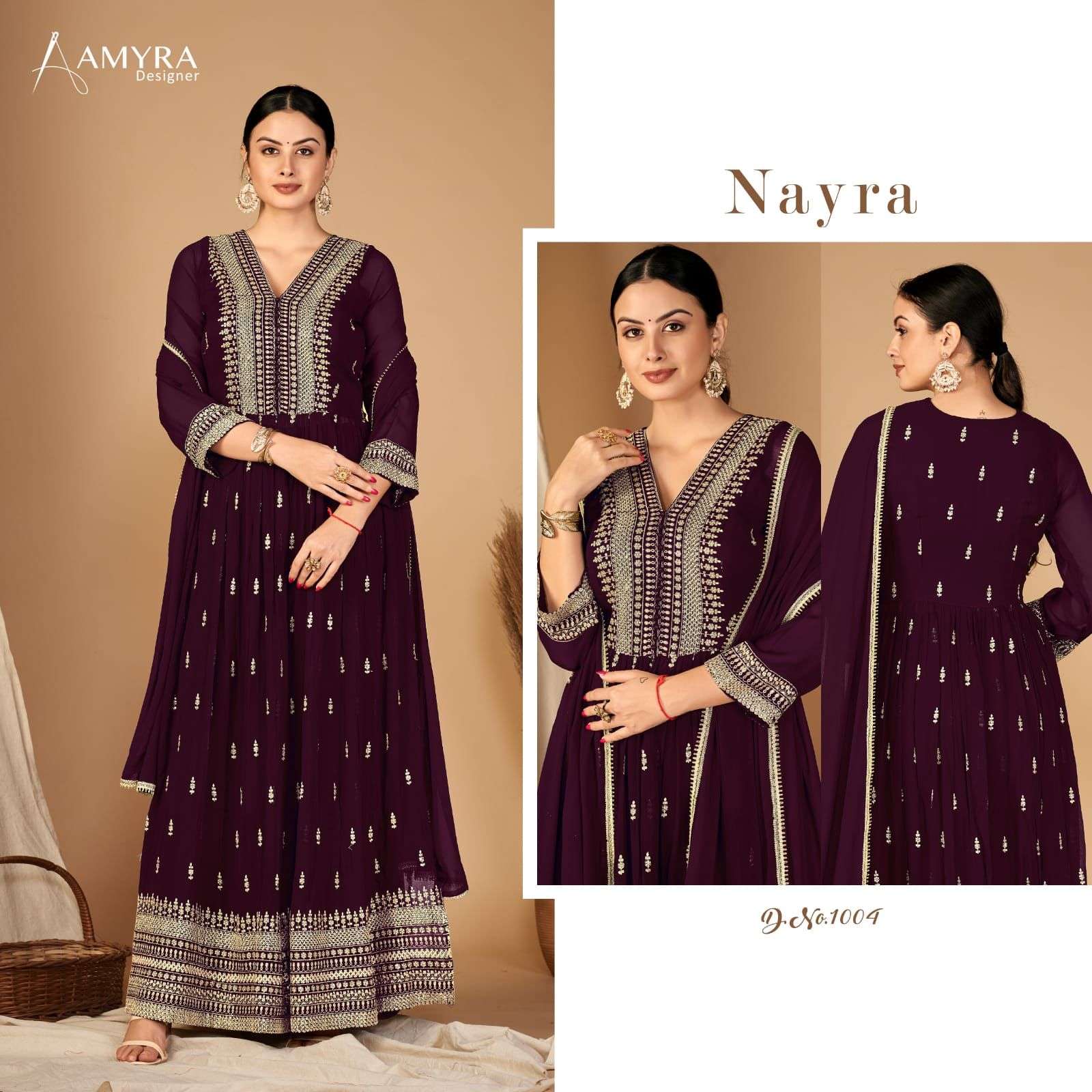 Nayra By Amyra Designer 1001 To 1004 Series Beautiful Anarkali Suits Colorful Stylish Fancy Casual Wear & Ethnic Wear Heavy Georgette Dresses At Wholesale Price