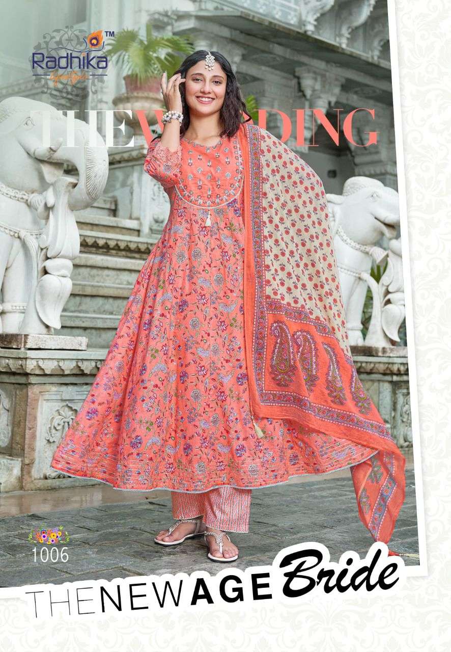 BLOSSOM VOL-1 BY RADHIKA LIFESTYLE 1001 TO 1006 SERIES BEAUTIFUL ANARKALI SUITS COLORFUL STYLISH FANCY CASUAL WEAR & ETHNIC WEAR COTTON PRINT DRESSES AT WHOLESALE PRICE