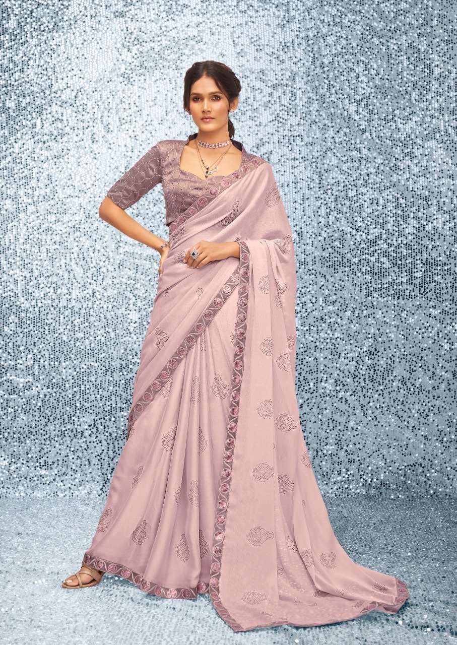 Emily By Stavan 1001 To 1010 Series Indian Traditional Wear Collection Beautiful Stylish Fancy Colorful Party Wear & Occasional Wear Satin Chiffon Sarees At Wholesale Price