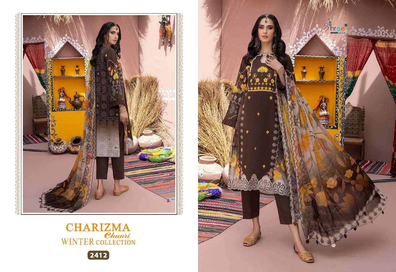 Charizma Chunri Winter Collection By Shree Fabs 2410 To 2416 Series Beautiful Pakistani Suits Colorful Stylish Fancy Casual Wear & Ethnic Wear Pashmina Embroidered Dresses At Wholesale Price
