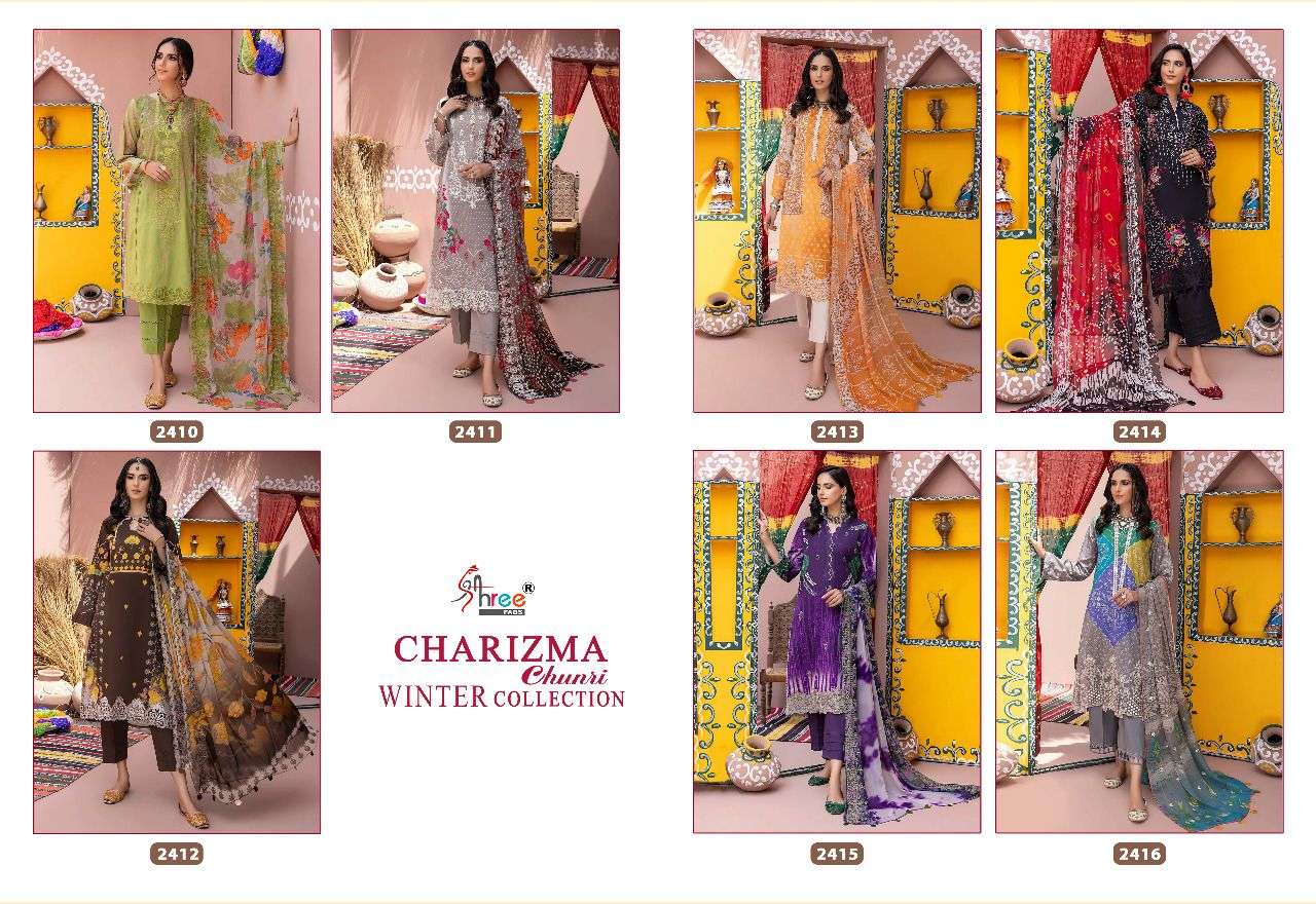 Charizma Chunri Winter Collection By Shree Fabs 2410 To 2416 Series Beautiful Pakistani Suits Colorful Stylish Fancy Casual Wear & Ethnic Wear Pashmina Embroidered Dresses At Wholesale Price