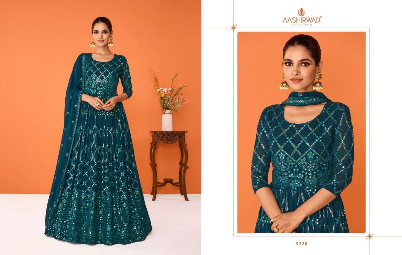 IMARA BY GULKAND 9320 TO 9324 SERIES BEAUTIFUL ANARKALI SUITS COLORFUL STYLISH FANCY CASUAL WEAR & ETHNIC WEAR GEORGETTE EMBROIDERED DRESSES AT WHOLESALE PRICE