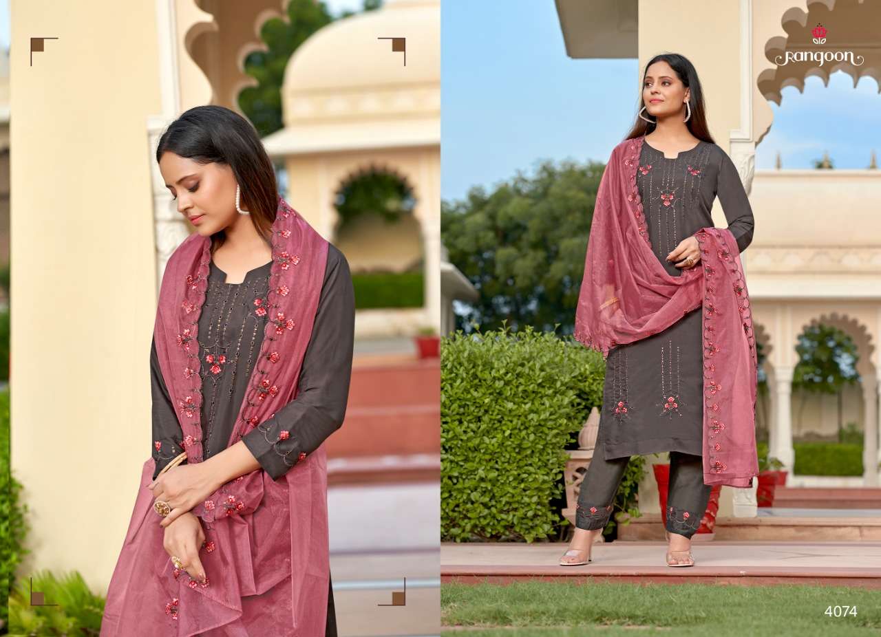 DAISY BY RANGOON 4071 TO 4076 SERIES BEAUTIFUL SUITS COLORFUL STYLISH FANCY CASUAL WEAR & ETHNIC WEAR VISCOSE EMBROIDERED DRESSES AT WHOLESALE PRICE